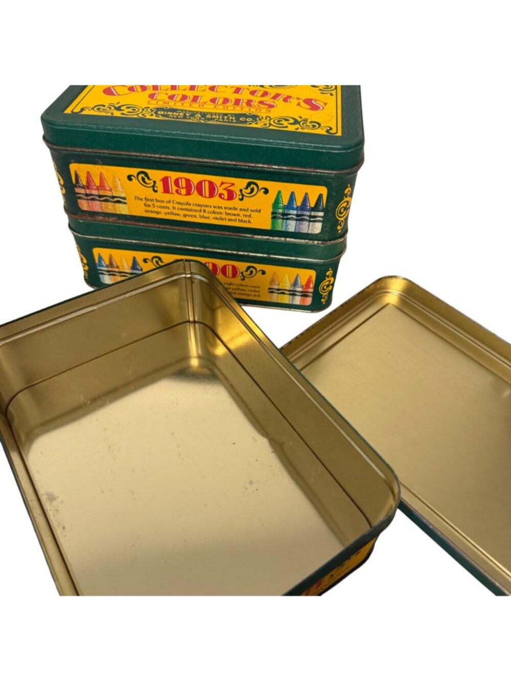 Rusted Crayola Collectors Colors Limited Edition Metal Box Tin Set 3 Vintage Lot - Picture 3 of 9